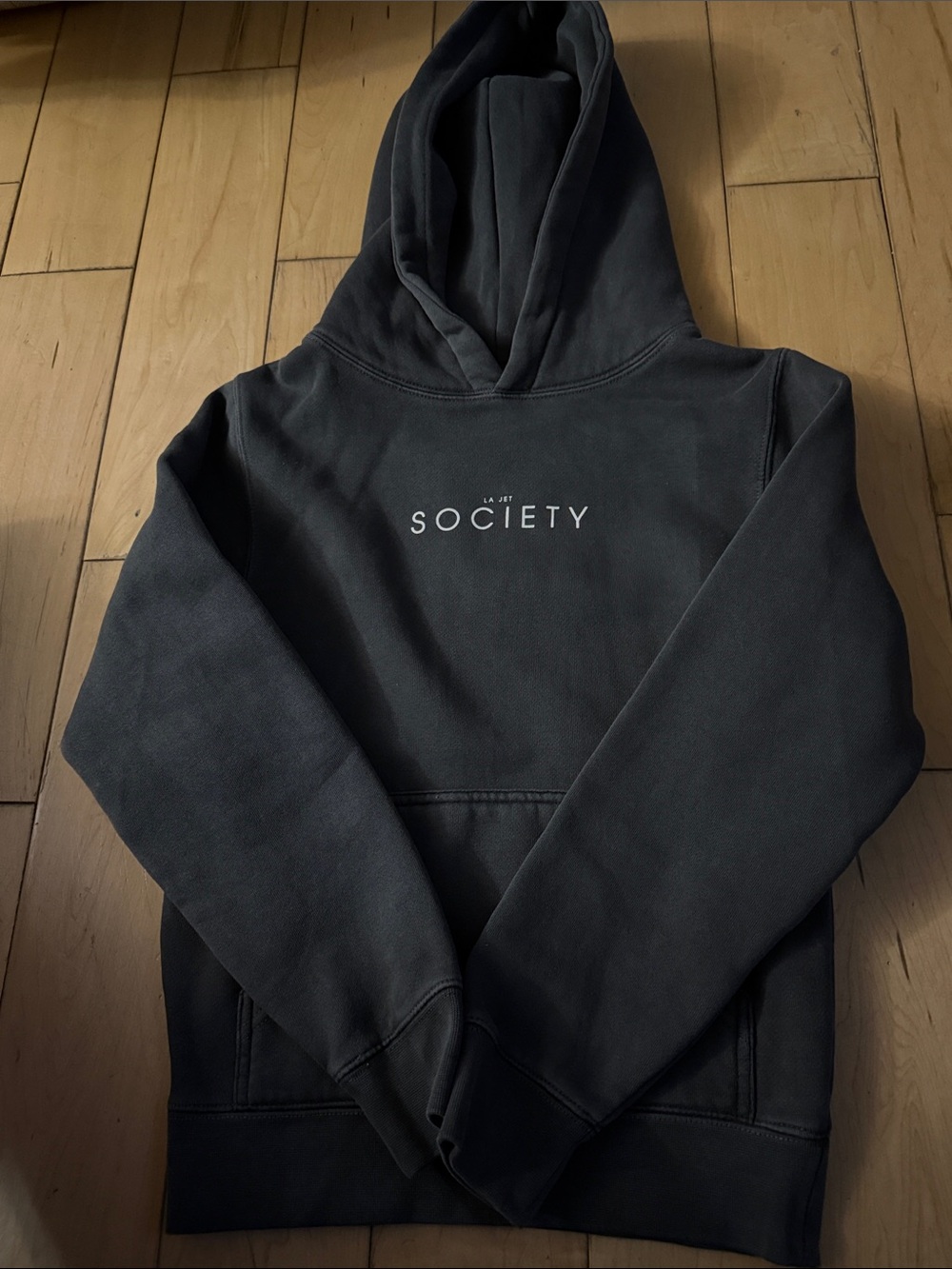Society Kids Black Hoodie with White Logo